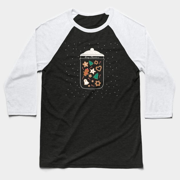 Christmas Cookie Jar Baseball T-Shirt by smoochugs